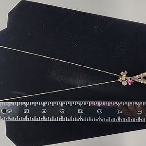 Gold‎ Tone Eiffel Tower Charm Necklace Betsey Johnson